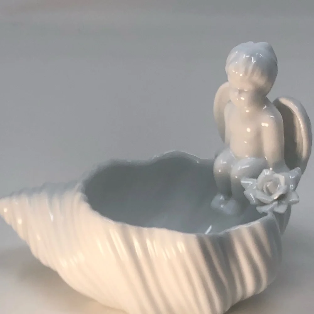 White Ceramic Angel Planter